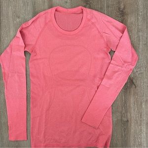 Coral Lululemon Swiftly Long Sleeve (Size 8)